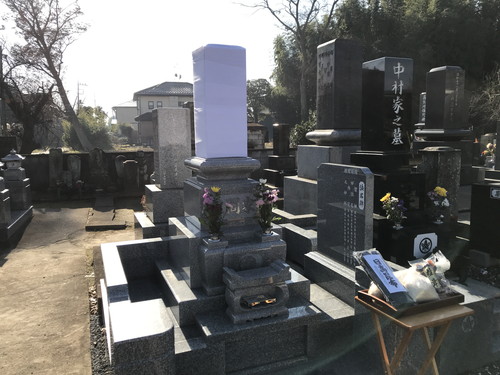 白御影石「清山」と「G688」でお墓を全面改修-4｜デザイン墓石・お墓の購入・販売なら茨城県の山﨑石材店